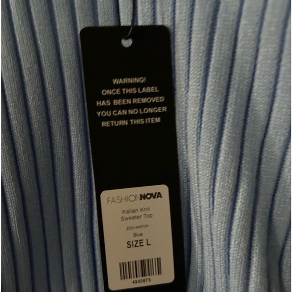 Fashion Nova tight fitting ribbed v neck Top, size L, new with tags - Picture 3 of 4